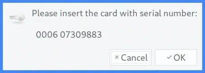 Please insert card with serial number